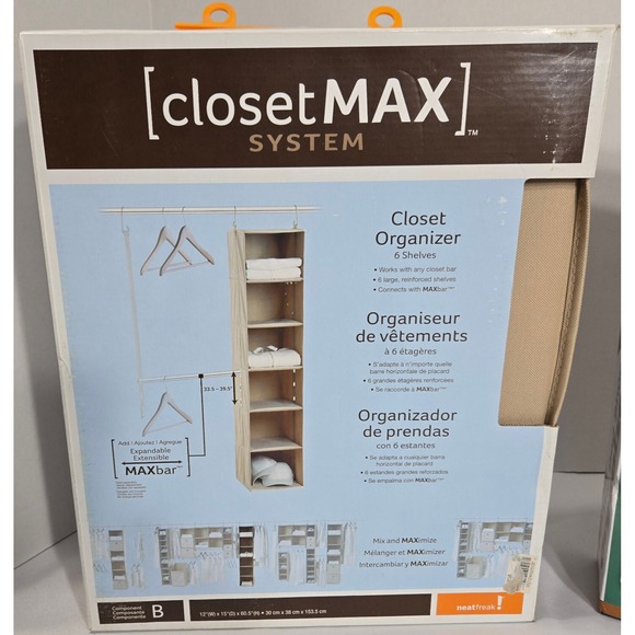 Closet Max Closet Organizer 6 shelves & Below Bed Shoe Organizer Lot of 2 NIB - Picture 3 of 5
